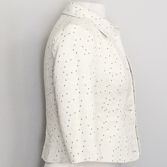 Talbots Jacket Cream with Polka Dot Detail. - Picture 3 of 12